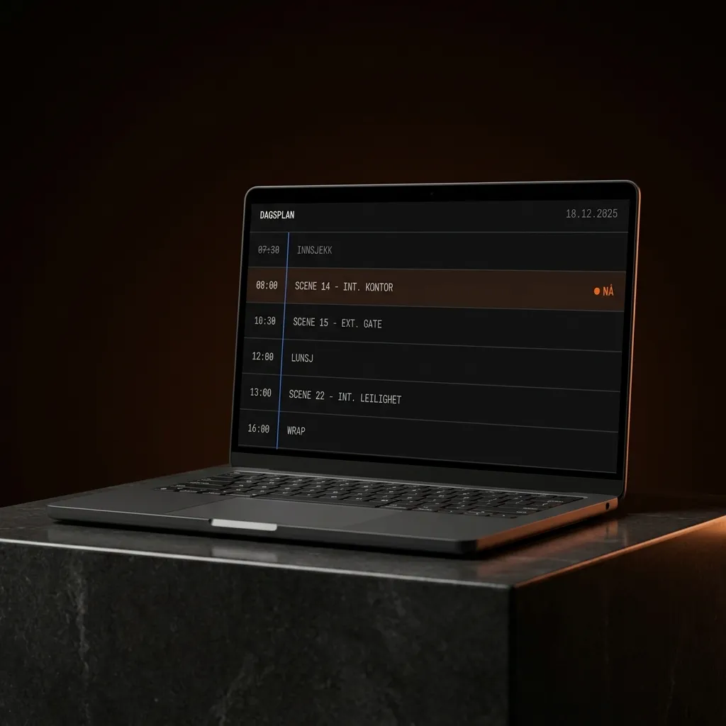 Showrunner vist på laptop
